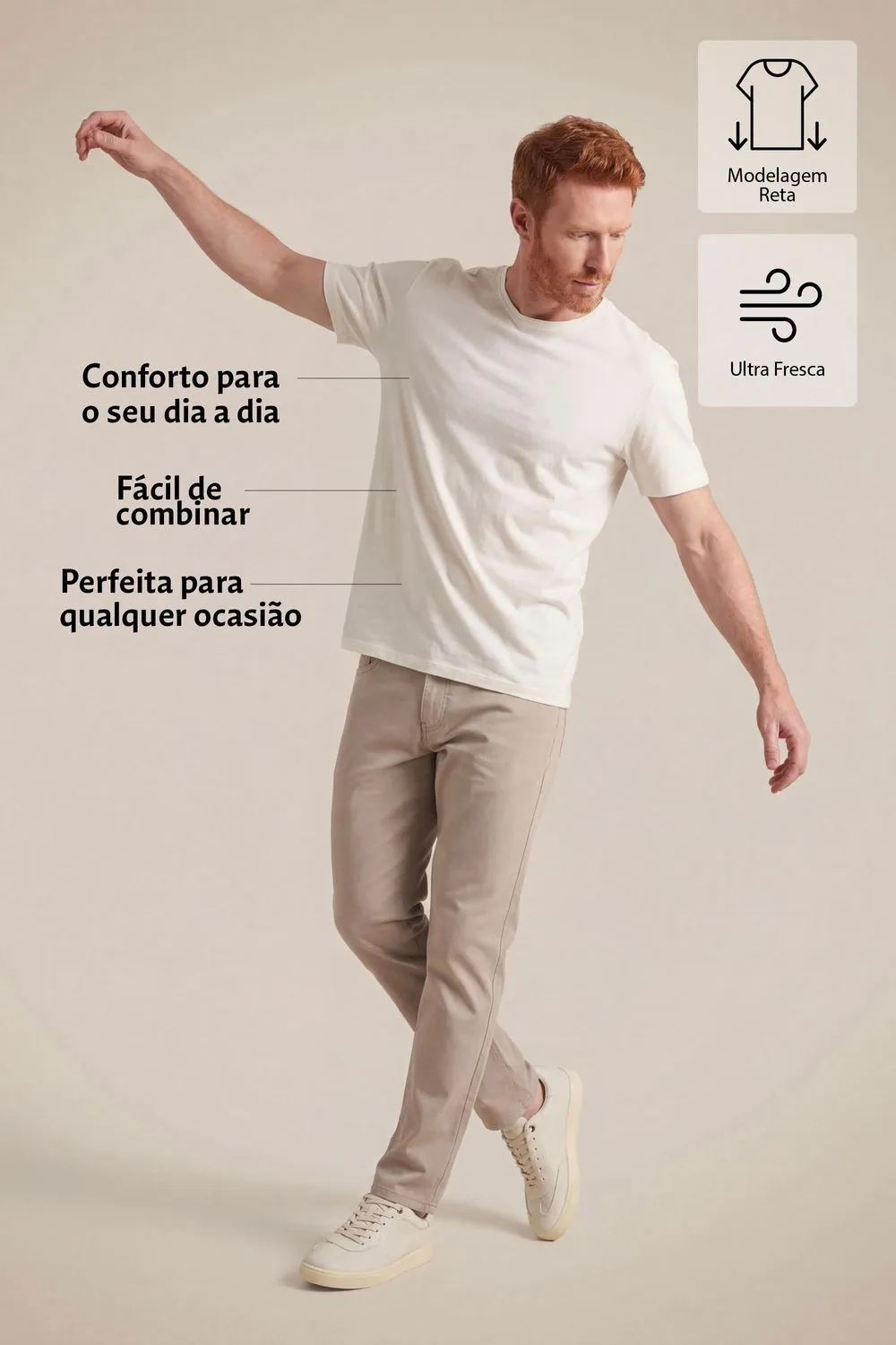 Camiseta branca em uso casual
